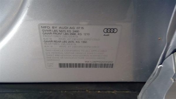 2016 AUDI AUDI_Q5 STEERING COLUMN - 10779258