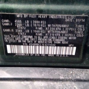 2014 SUBARU LEGACY SEAT FRONT - 11151950