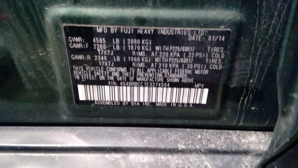 2014 SUBARU LEGACY SEAT FRONT - 11151950