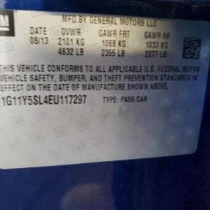 2014 CHEVROLET IMPALA BUMPER REIN REAR - 3584783