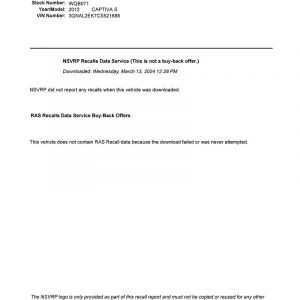 2012 CHEVROLET CAPTIVA_SPORT ALTERNATOR - 9651571