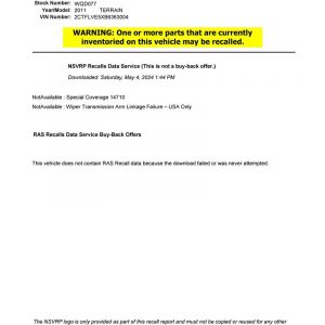 2011 GMC TERRAIN CHASSIS CONT MOD - 10281745