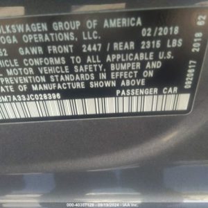 2018 VOLKSWAGEN PASSAT ANTI-LOCK BRAKE PARTS - 10938562